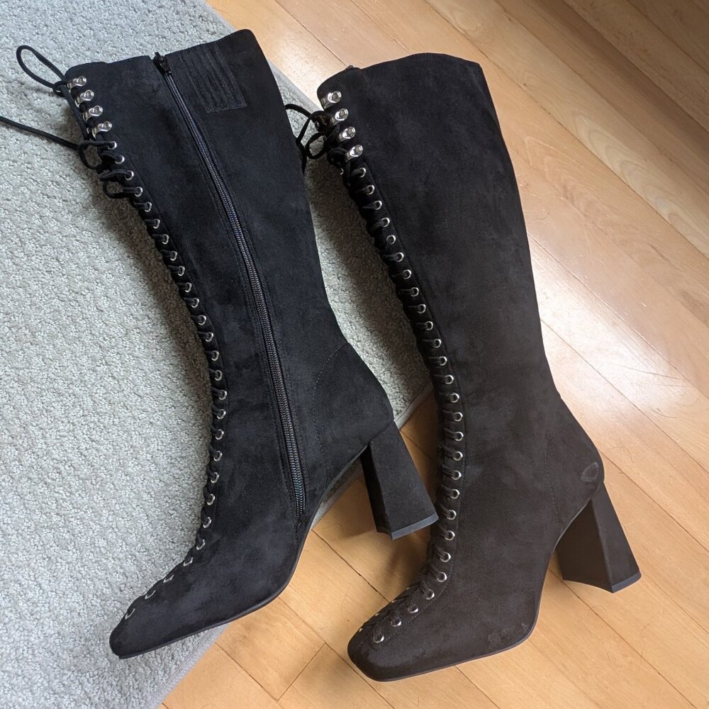 Suede lace-up boot | Size 8
